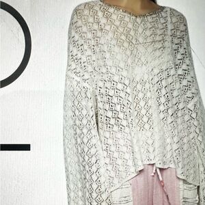 POL Oversized Cream Crochet Women’s Hoodie